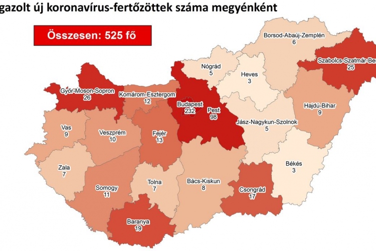 Tolna megyében hét igazolt fertőzött van